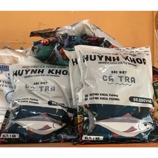 Cám Câu Cá Huỳnh Khoa Chính Hãng 1kg (Mẫu Bao Bì Mới) - Hàng mới sản xuất 2024 - Chuyên câu tra