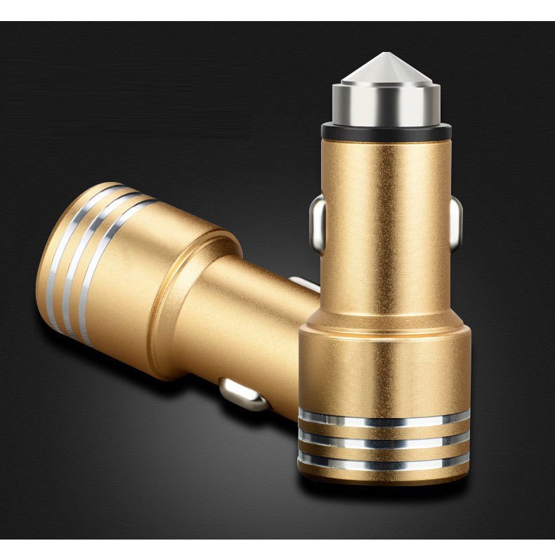 Tẩu sạc usb trên xe hơi ô tô kiêm búa phá kính