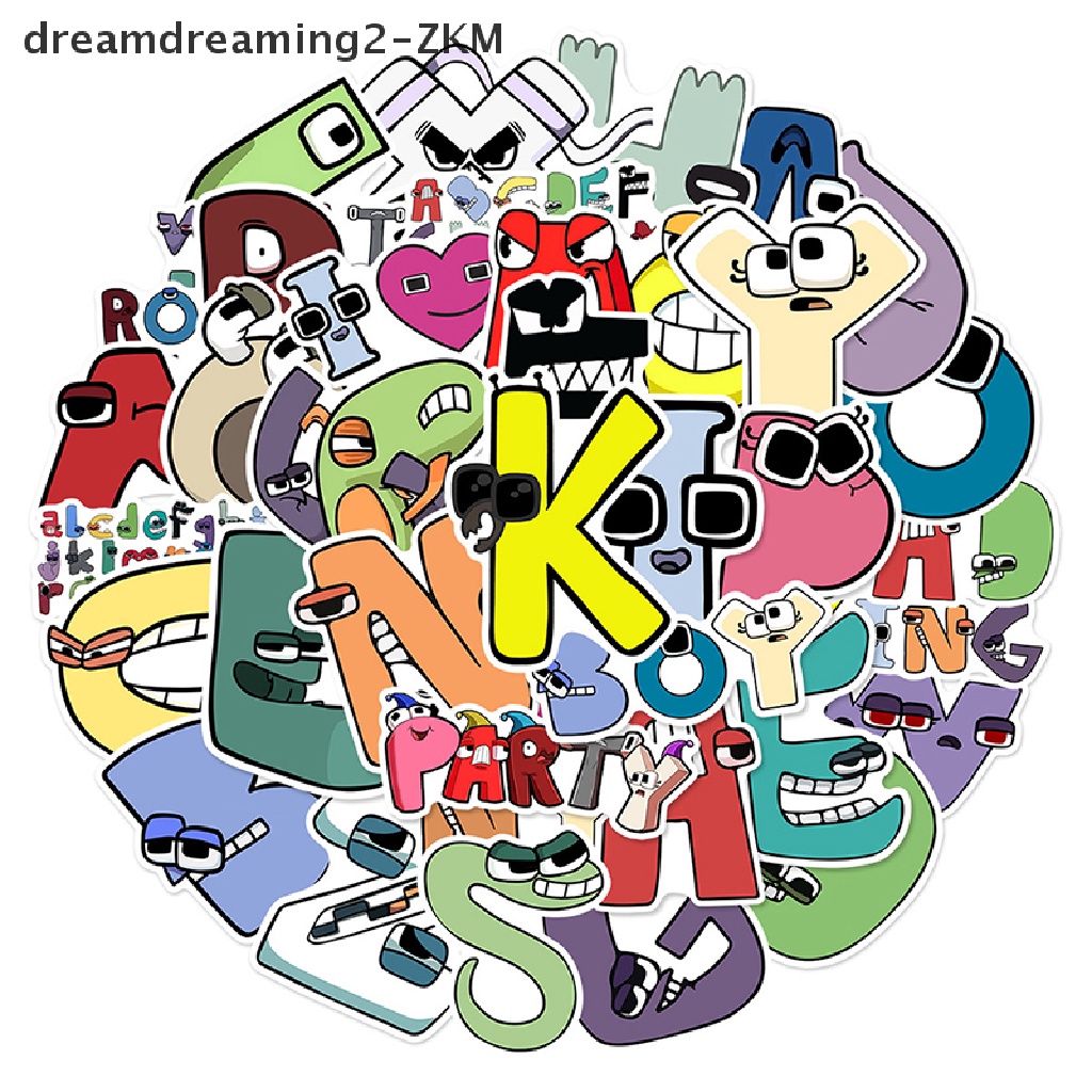 Bộ 50 Miếng Dán Hình Chữ Cái Alphabet A-Z Giáo Dục Cho Bé