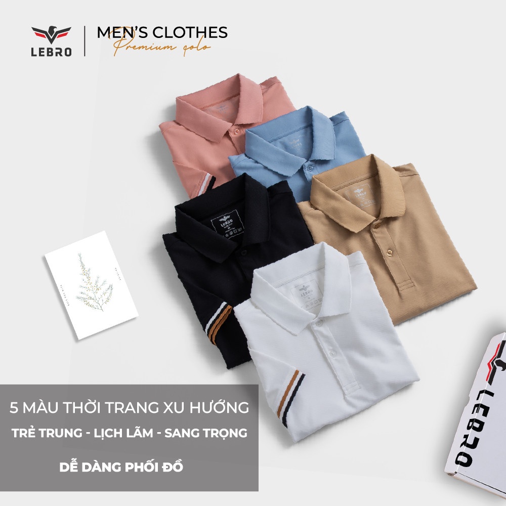 Áo thun polo nam Lebro cổ bẻ chất liệu cotton CVC cao cấp, kiểu dáng slimfit thể thao, trẻ trung TPL22-004