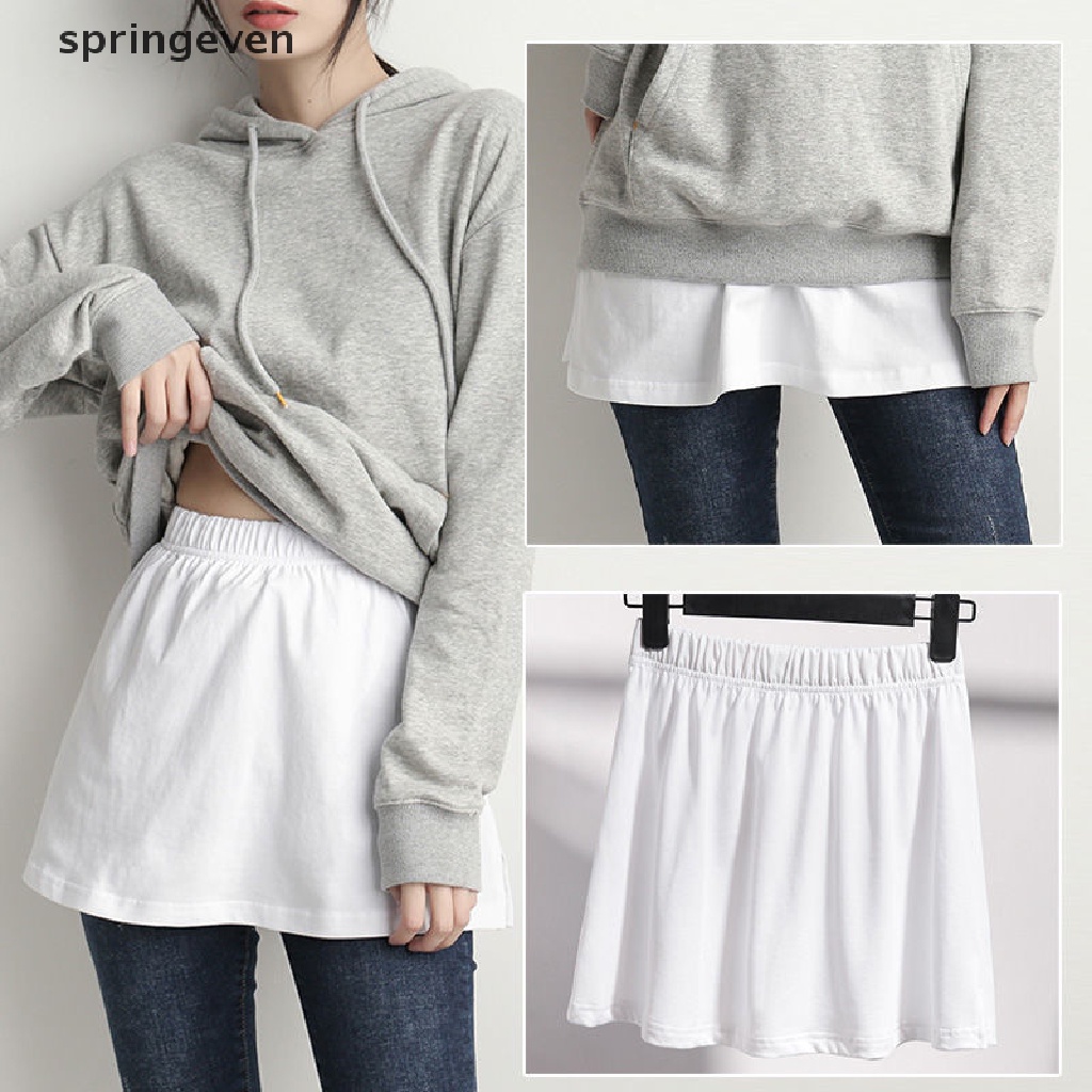 Chân Váy Mini Lưng Cao Co Giãn Màu Trơn Phong Cách Mới Cho Nữ