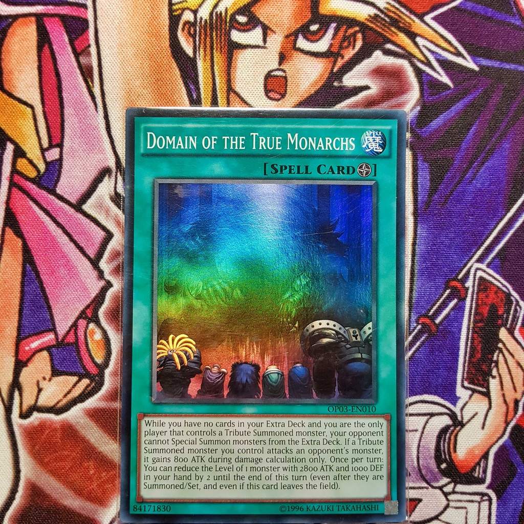 Thẻ bài Yugioh chính hãng | Domain of the True Monarchs | OP03 Super rare.
