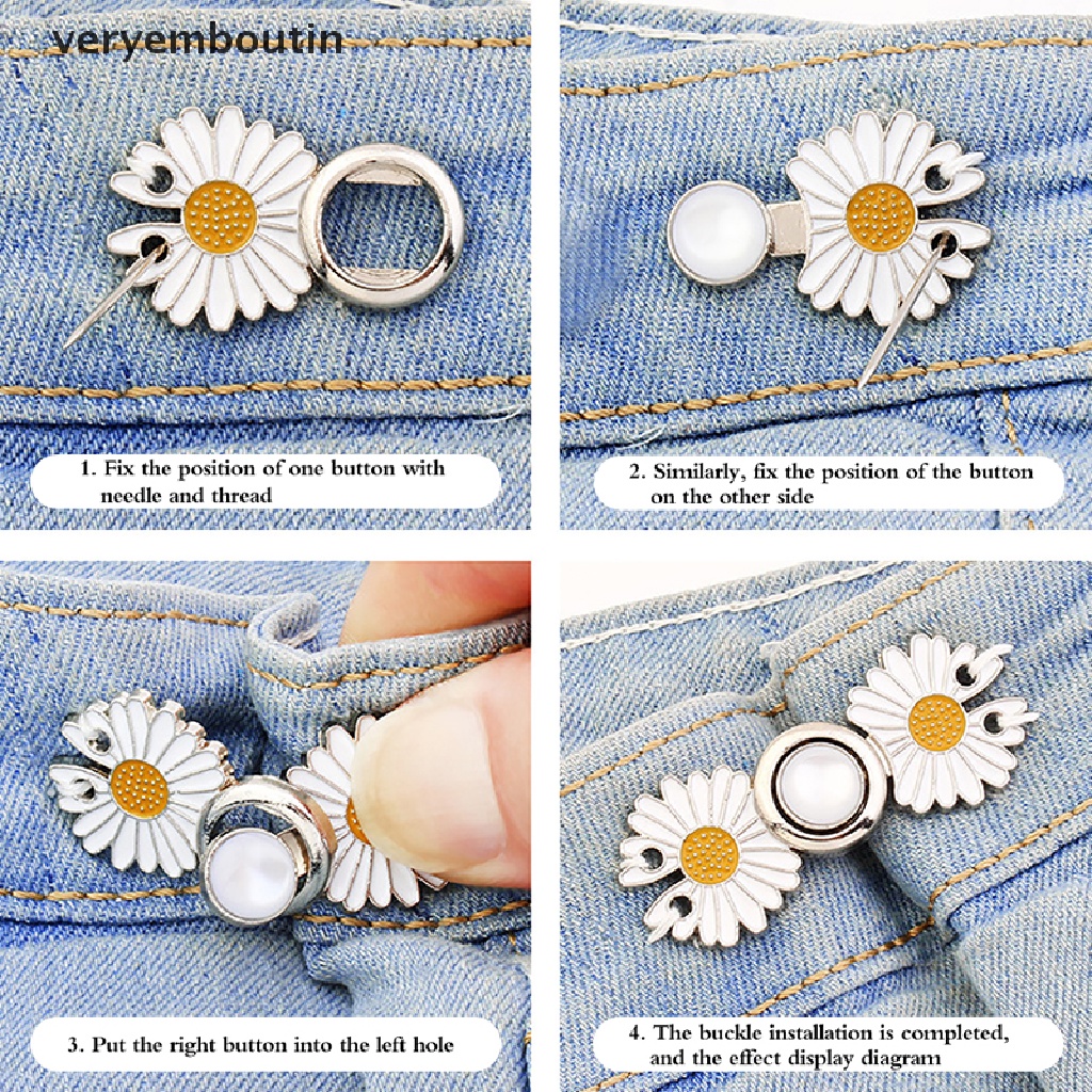 1 Khóa Kẹp Thắt Lưng Quần Jean Bằng Kim Loại Có Thể Điều Chỉnh Cho Nữ