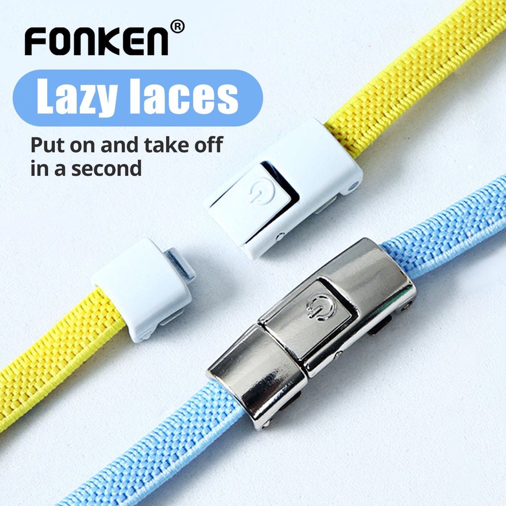 Cặp dây giày FONKEN co giãn 8mm không cần buộc cho nữ
