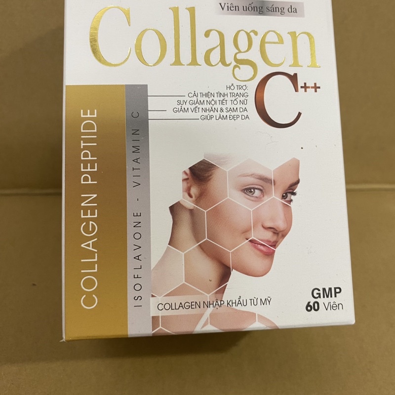 Viên uống sáng da COLLAGEN C++ 60 viên tăng cường nội tiết tố nữ giảm nám sạm ,làm đẹp da - Collagen nhập khẩu Mỹ