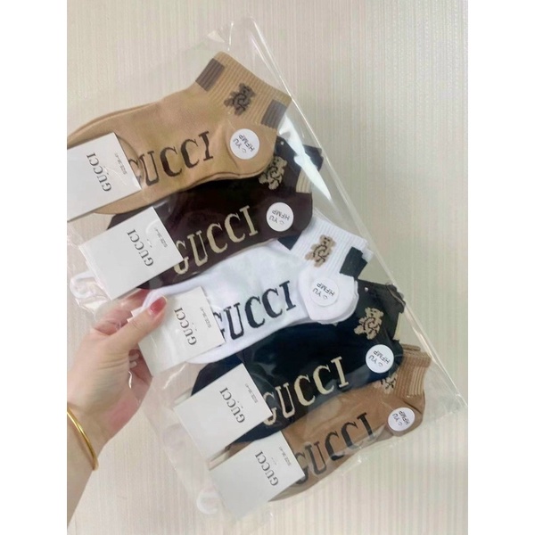 Tất nữ cổ thấp gấu gucci