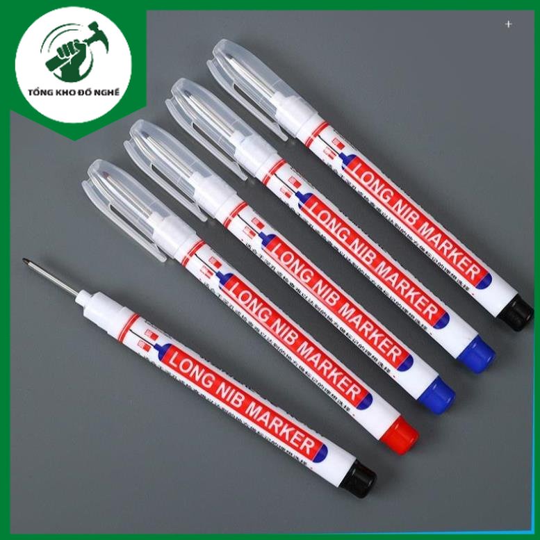 Bút lông đánh dấu ngòi dài 2cm khô nhanh, kháng nước dùng làm mộc, kim khí, xây dựng _ TKDN