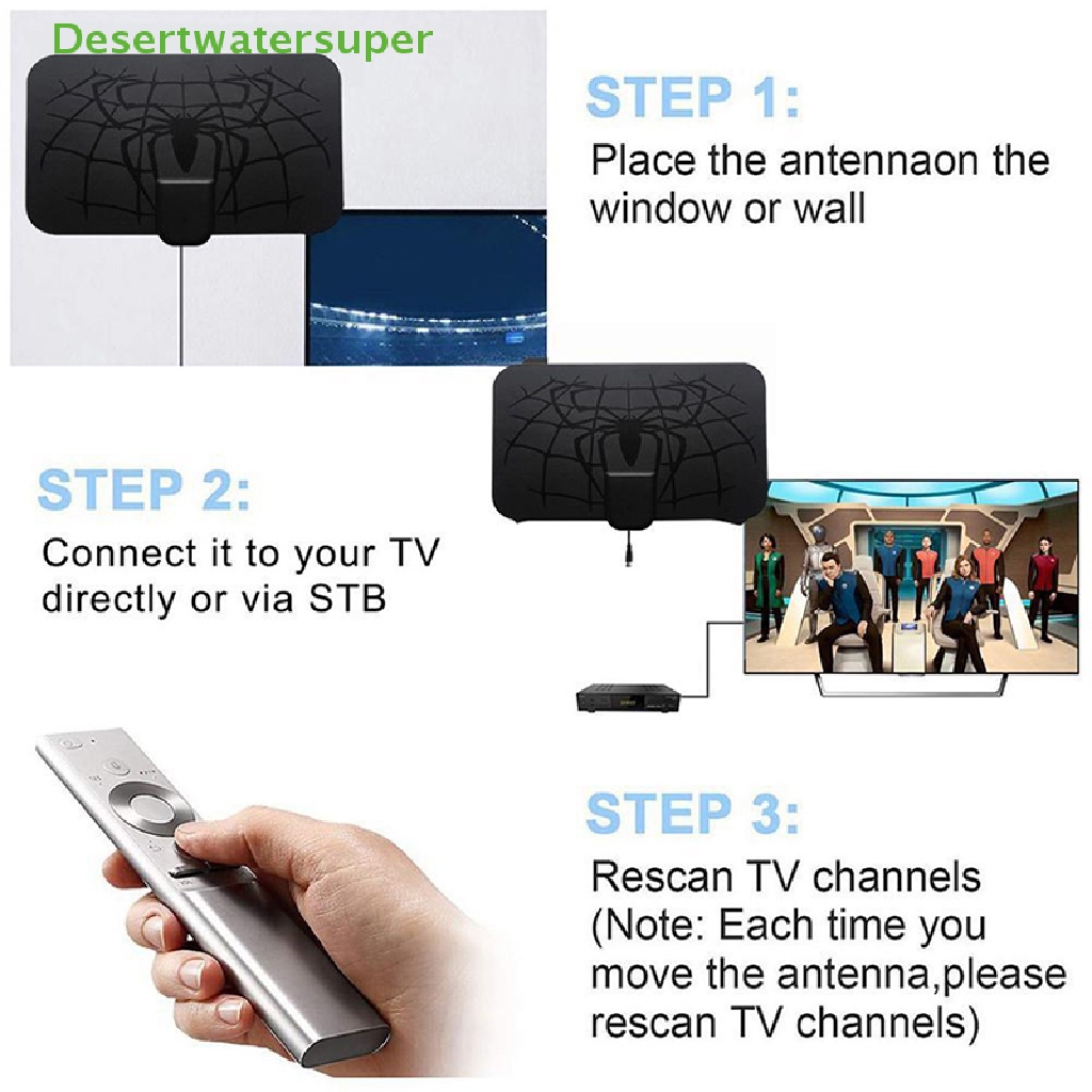 Ăng Ten TV Kỹ Thuật Số Trong Nhà DVB-T2 Phạm Vi 50 Dặm 4K 8k HDTV 1080p