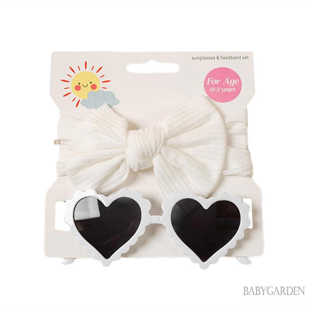 Babygarden-bộ Kính Mát Hình Trái Tim + Băng Đô Cho Bé