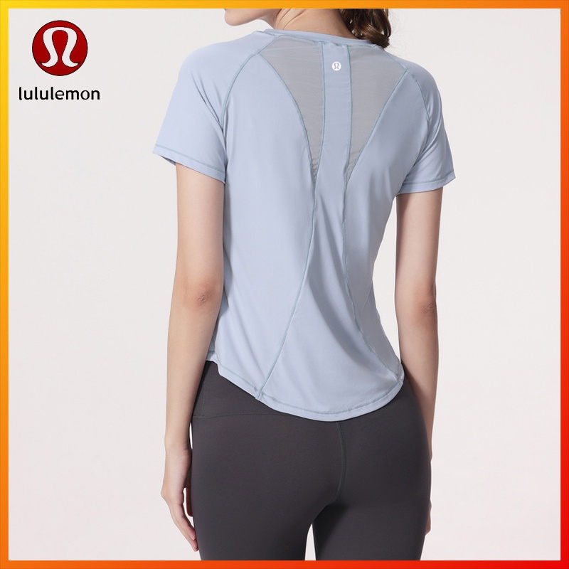 Lululemon Áo Thun Tay Ngắn Cổ Thuyền Vải Lưới Thoáng Khí Thời Trang Cổ Điển DX716