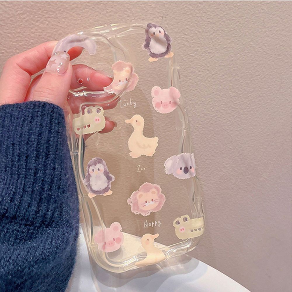 Ốp Điện Thoại TPU Mềm Trong Suốt Họa Tiết Động Vật Hoạt Hình Dễ Thương Chống Sốc / Dấu Vân Tay Cho IPhone 11 12 13 14 Pro Max