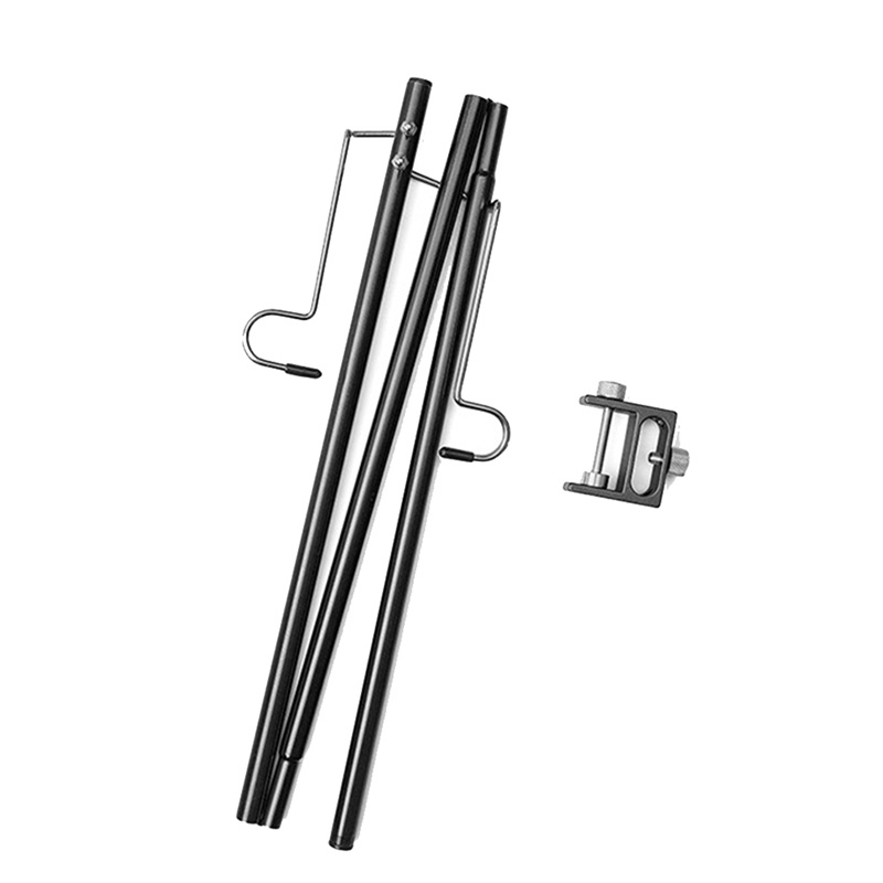 1 Bộ Giá Đỡ Cần Câu Cá Đa Năng Bằng Hợp Kim Nhôm Màu Đen Có Thể Gập Lại