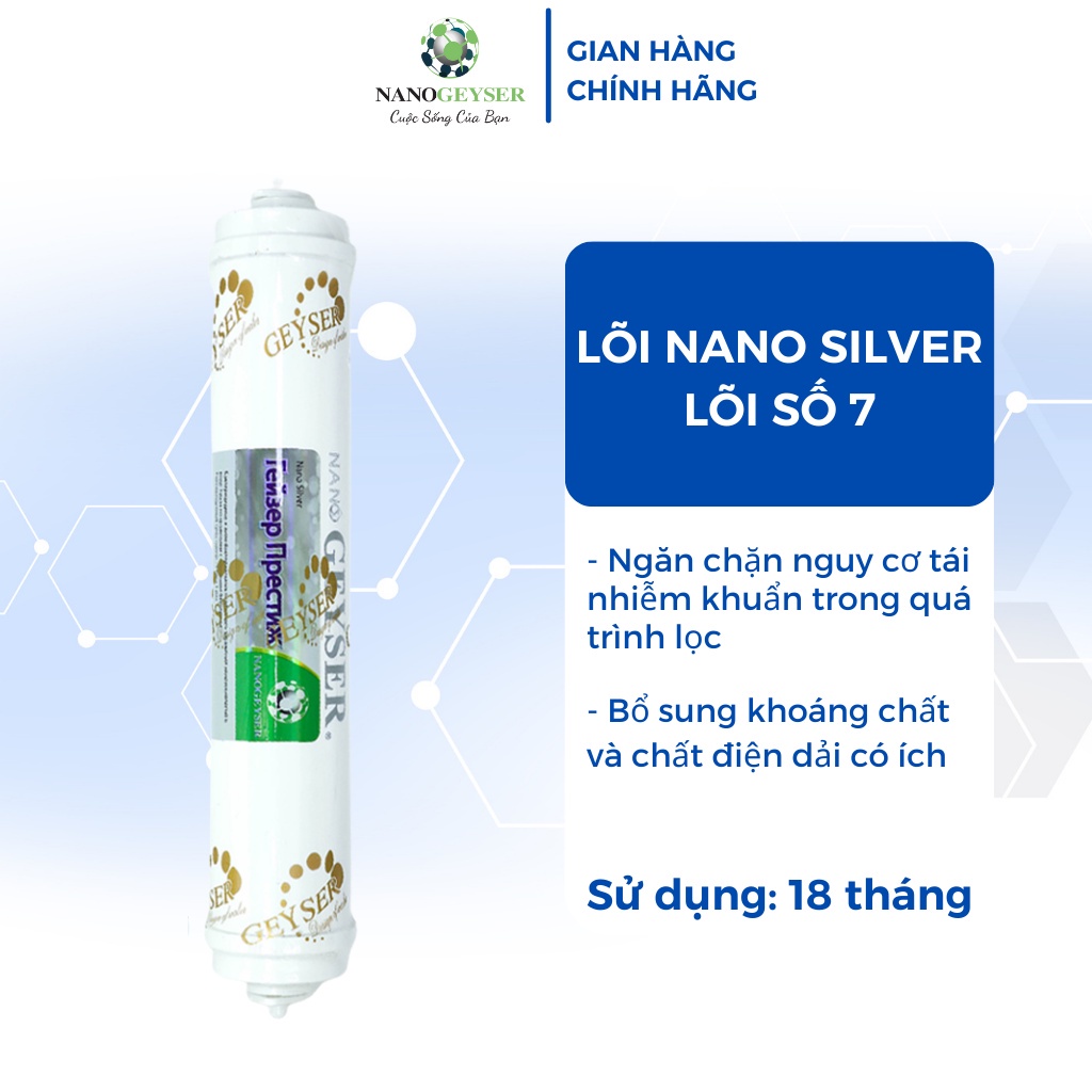 Lõi lọc nước số 7 NANO GEYSER lõi Silver dùng cho tất cả dòng máy