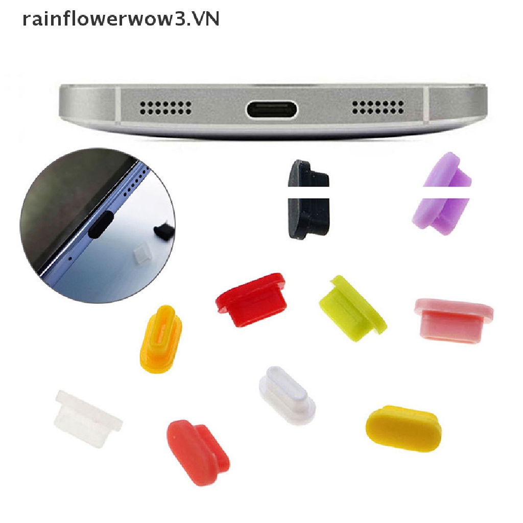 Bộ 10 Nút Bịt Cổng Sạc USB Type-C Bằng Silicon Chống Bụi Cho Điện Thoại Thông Minh