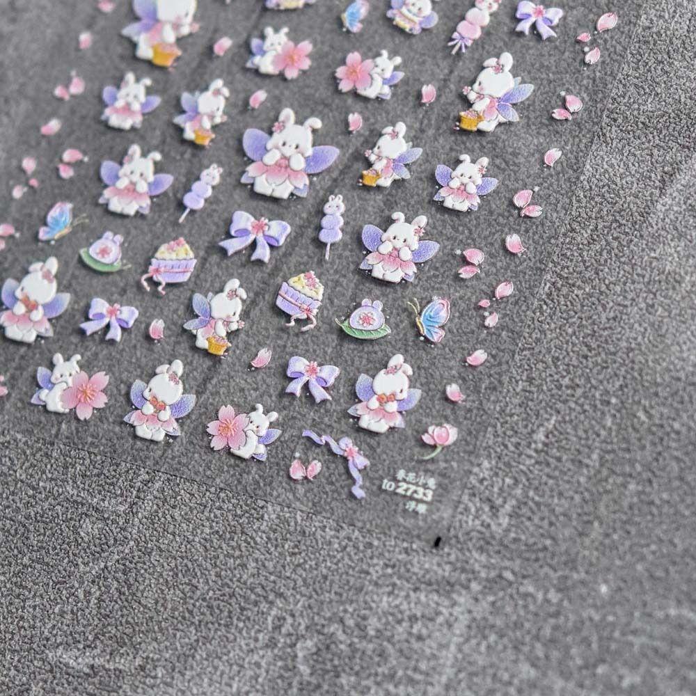 LOMBARD Miếng Dán Trang Trí Móng Tay Họa Tiết Hoạt Hình Dễ Thương