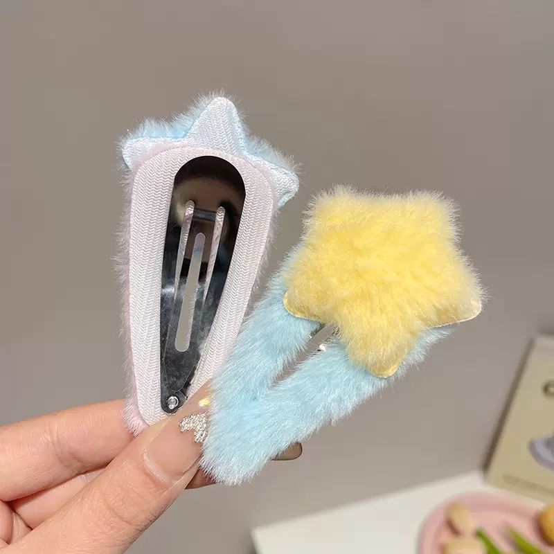 Kẹp Tóc Ngôi Sao Bằng Lông Nhung Dễ Thương Xinh Xắn Dành Cho Bé Gái