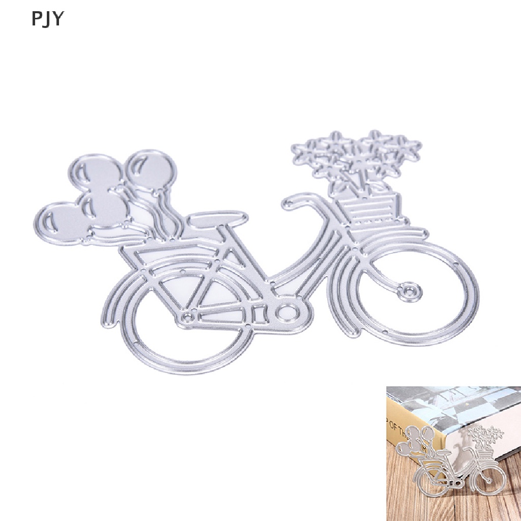 Khuôn Cắt Giấy Kim Loại Hình Xe Đạp Trang Trí Thẻ Scrapbook