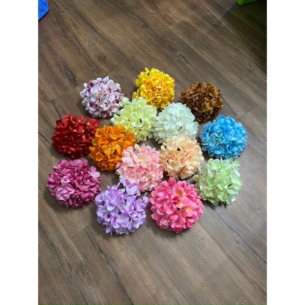 đầu bông Tú cầu to, dùng cắm bình bông, trang trí nhà cửa- hoa giả, hoa vải lụa