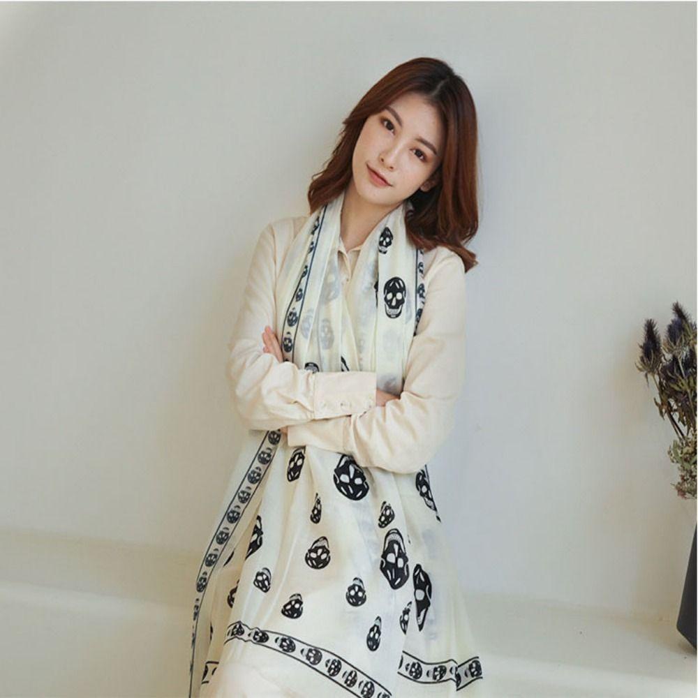 Khăn Choàng Cổ Chống Nắng Hình Đầu Lâu Sang Trọng Cho Nữ Dịp Halloween