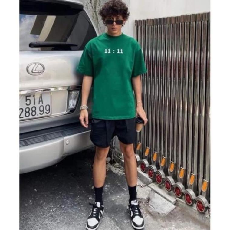 [ Rẻ Vô Địch ] Áo Thun 3158 Cotton Khô Form Rộng Nam Nữ Unisex In Chữ 11:11