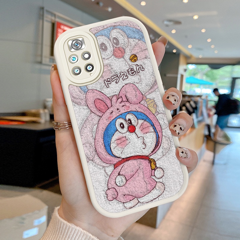 Ốp Điện Thoại Da PU Viền Silicon Họa Tiết Hoạt Hình Doremon Dễ Thương Chống Sốc Cho Xiaomi Redmi Note 11 Note 11S 4G