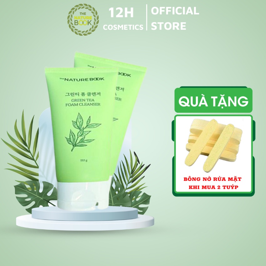 Sửa Rửa Mặt Trà Xanh Green Tea Chính Hãng Nature Book Giúp Làm Sạch Bụi Bẩn,Bã Nhờn,Mụn Đầu Đen,Giữ Ẩm Cho Da 150G