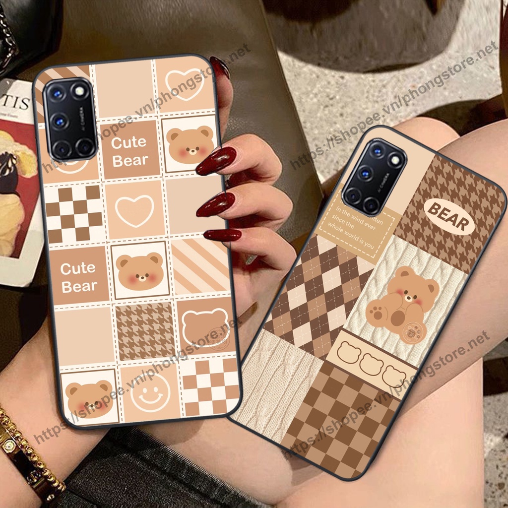Ốp lưng Oppo A52 / A92 caro mặt cười cute, giá rẻ cực đẹp nhiều mẫu ốp gấu