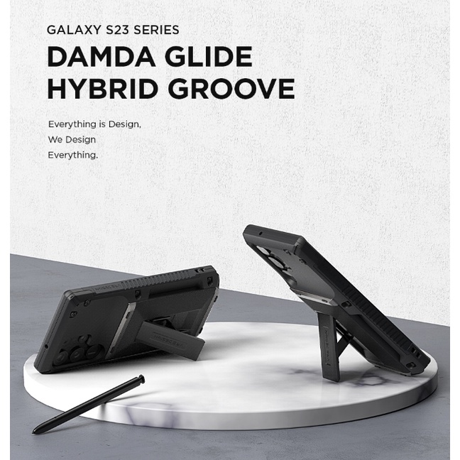 Ốp Điện Thoại Màu Xanh Lá / Đen Có Rãnh Cho Galaxy S23 Ultra Plus S23 +