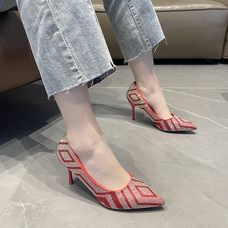 Giày Cao Gót Da Mũi Nhọn Thời Trang Công Sở Dành Cho Nữ 34 Tuổi