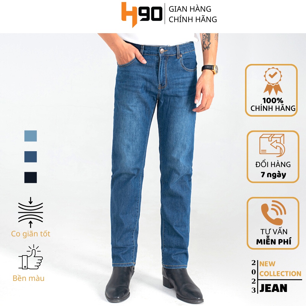 Quần Jean Nam H90 Slimfit Dáng Ôm Chất Bò Giấy Cao Cấp Co Giãn Cực Thoải Mái Không Xù Lông Không Bai Gião MTRJ003