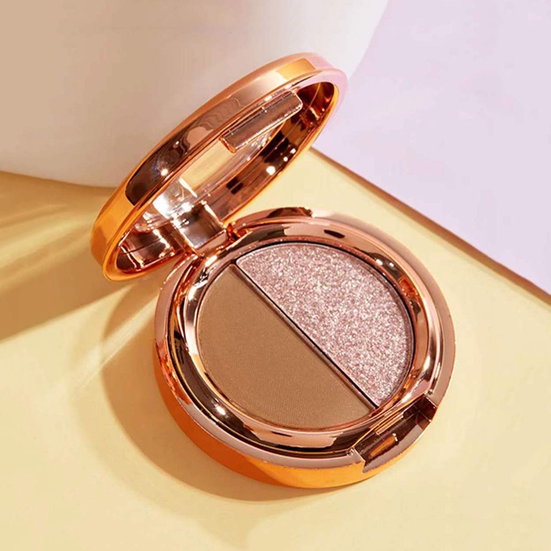 Bảng Phấn Mắt Hai Màu Sắc Long Lanh Trang Điểm Chuyên Nghiệp Dành Cho Nữ