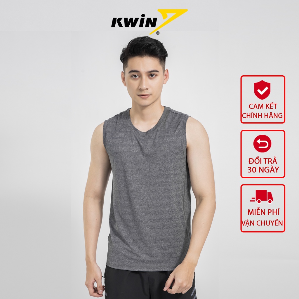 Áo ba lỗ nam tập gym KWIN 2 màu trẻ trung nam tính chất co giãn KTT003S1