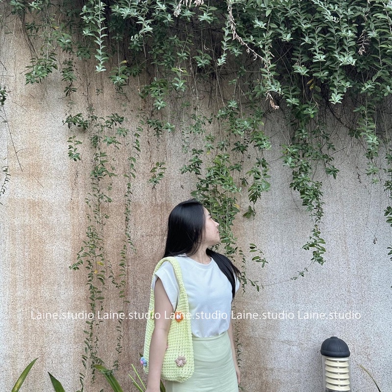 NET TOTEBAG- TÚI LỨOI TOTE KÈM HOA