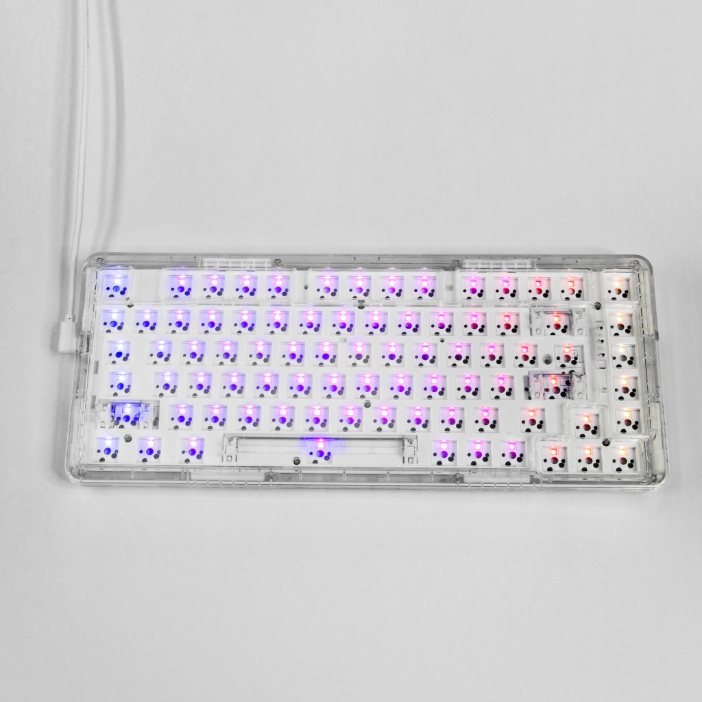 Bàn Phím Cơ Chơi game Có Dây 75% zt82 Trong Suốt Màu Cầu Vồng