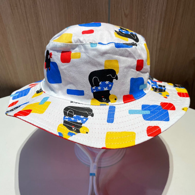 Mũ Tai Bèo Chống Nắng Tia UV Thoáng Khí Họa Tiết Hoạt Hình Dễ Thương Cho Bé
