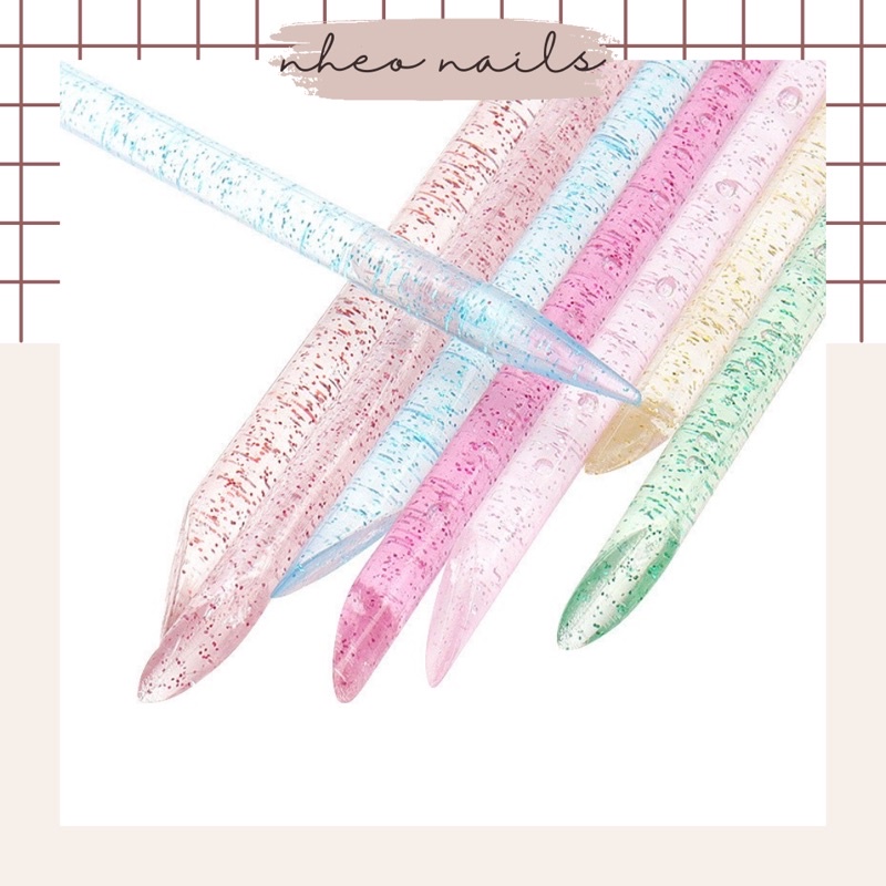 que nhựa làm nailbox - que đẩy da chet - tháo móng giả