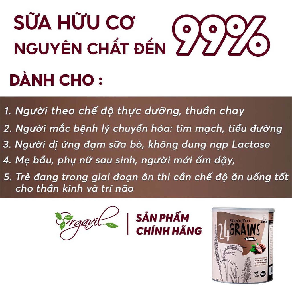 Sữa hạt Miwako A+ vị vani hộp 700g + Sữa hạt dinh dưỡng 24 Grains vị cacao hộp 700g - Miwako Official Store