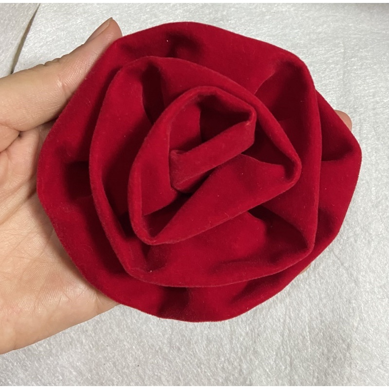 Hoa hồng trang trí gắn áo váy túi ví side 10cm hoa làm bằng vải nhung cứng budanh dày dặn mịn đẹp