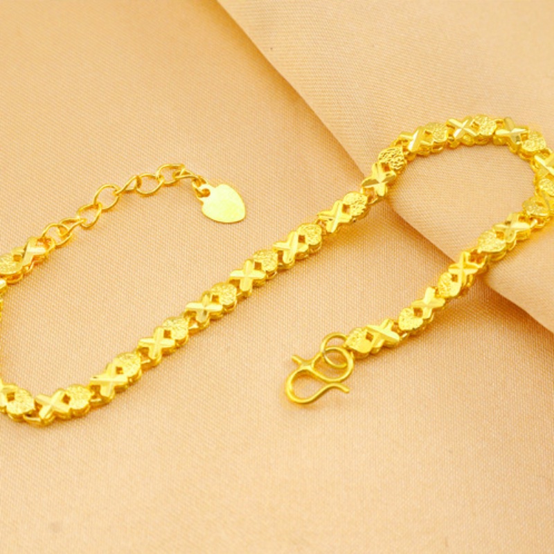 Pmrawc | Vòng Tay Mạ Vàng 24K Mặt Hình Trái Tim FS100