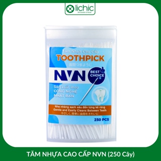 Tăm Nhựa Xỉa Răng Cao Cấp NVN Công Nghệ Nhật Bản Hộp 250 Cây Tăm