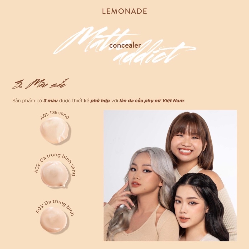 CKĐ LEMONADE MATTE ADDICT CONCEALER 3g