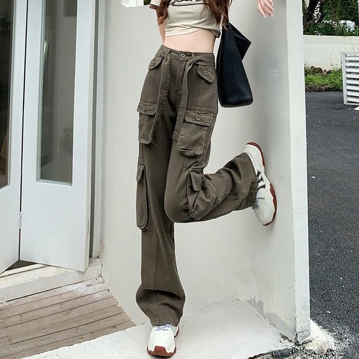 Quần jean nữ SUXI ống rộng lưng cao tôn dáng phong cách cổ điển thời trang