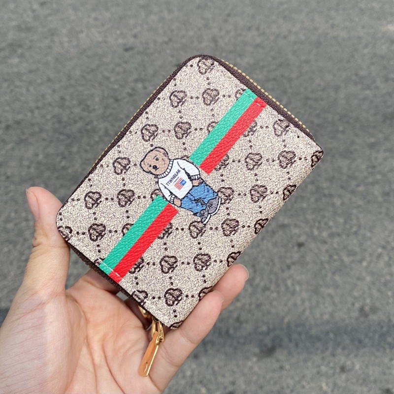 Ví ngắn nữ, ví mini Gấu Nâu