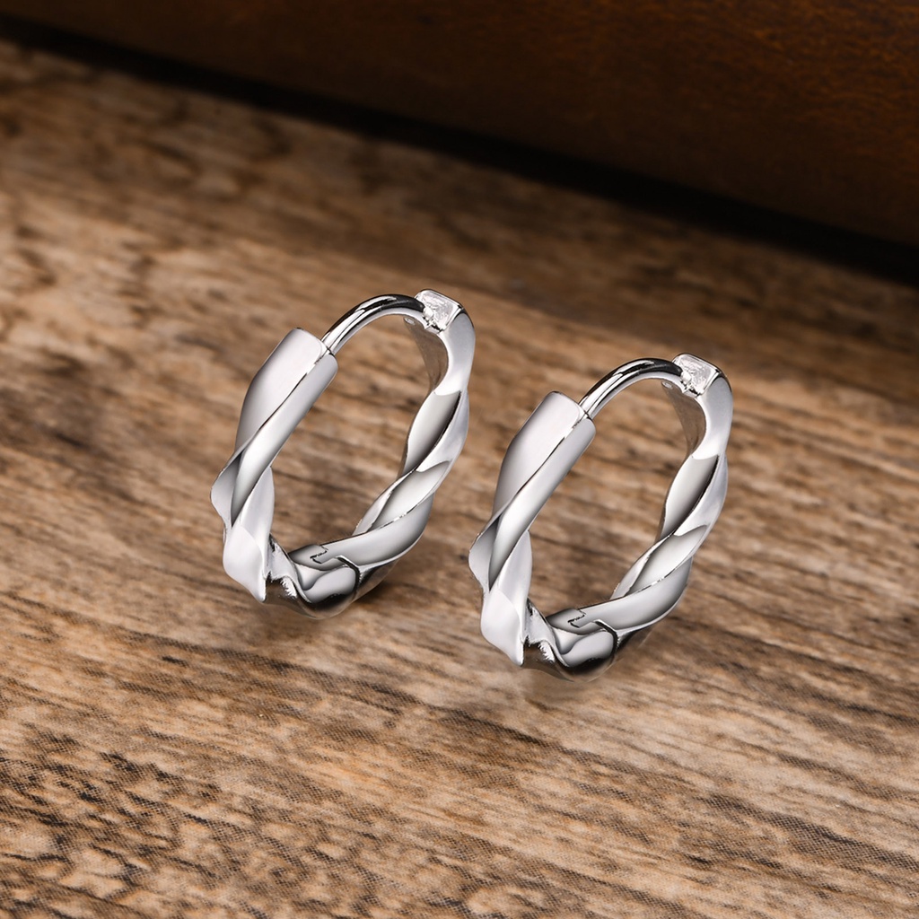 Bông Tai Dạng Xoắn Bằng Thép Không Gỉ Thời Trang Cho Nam