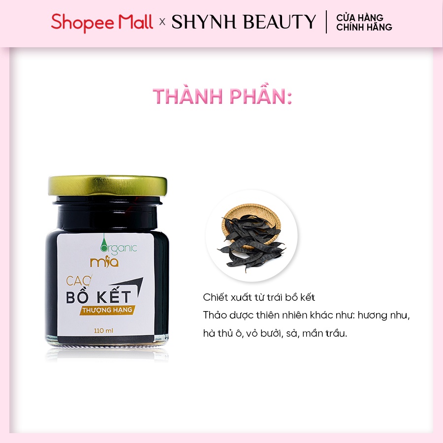 Cao Bồ Kết giảm gàu, nấm da đầu hiệu quả Mía Organic 110ml