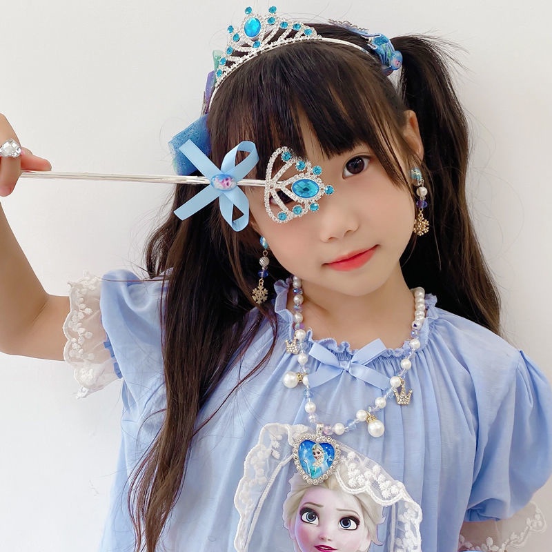 Trang Sức Vòng Cổ Vòng Đeo Tay Bông Tai Kẹp Trang Sức Công Chúa Băng Giá Cho Bé Gái