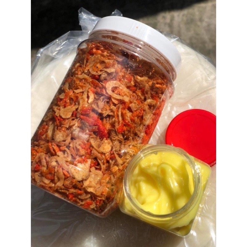 Muối tép hành phi - Ăn kèm bánh tráng phơi sương