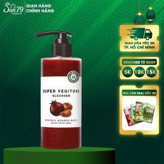 Sữa rửa mặt sủi bọt thải độc rau củ Byvibes Wonder Bath Super Vegitoks Cleanser Red 300ml - Đỏ