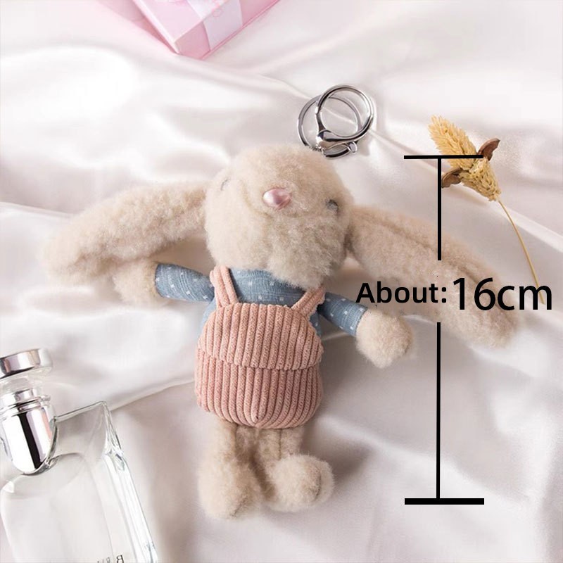 Móc Khóa Thỏ Nhồi Bông Mềm Mại Dễ Thương