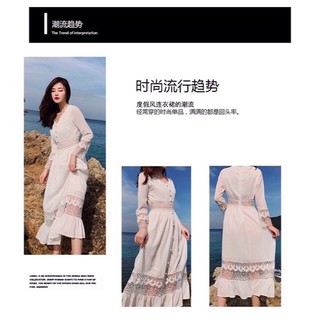 ORDER Đầm Boho, Váy phối ren dáng dài - 2 màu